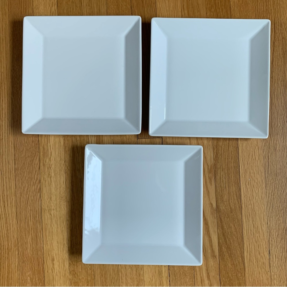 3 Pier 1 Imports Quadrado Porcelain Square Dinner Plates Sz.10 3/8”